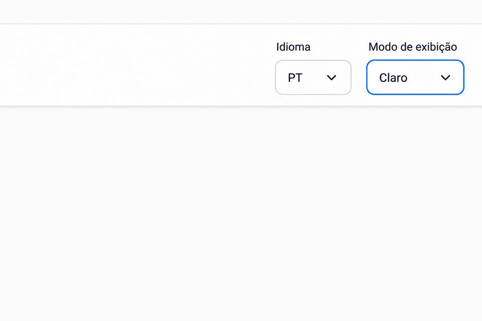 Controle de modo de exibição na web