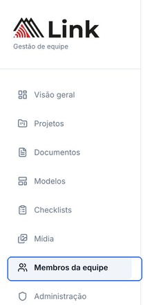 Configurações da equipe com Membros da equipe selecionado